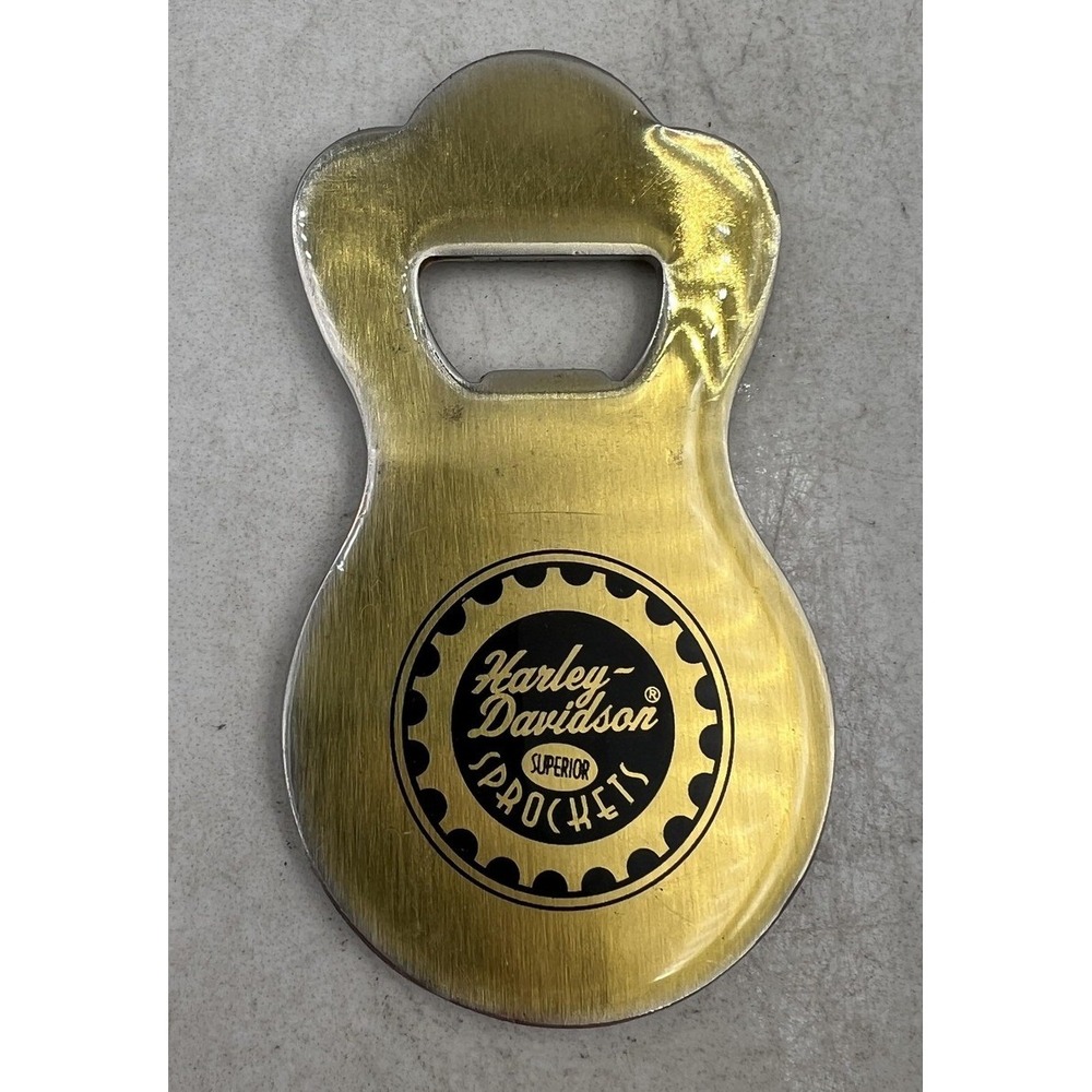 Harley Davidson Bottle Opener Superior Sprockets Magnetic Gold Tone Brass